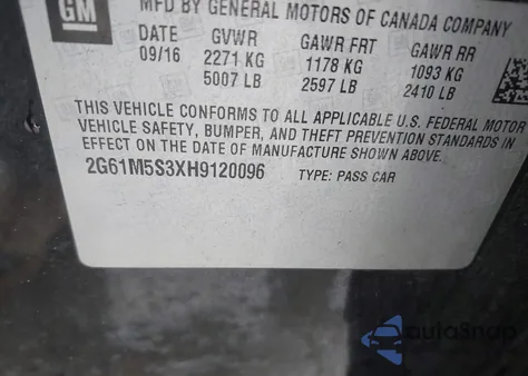 2017 Cadillac Xts Luxury z USA, uszkodzony, nr VIN 2G61M5S3XH9120096